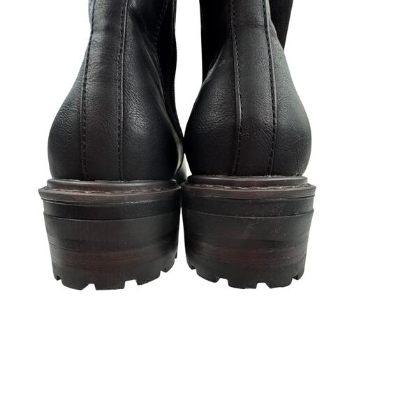 Yellowbox Black Faux Suede Sides Lug Sole Classic Chelsea Boots Women's Size 7 - Picture 5 of 9